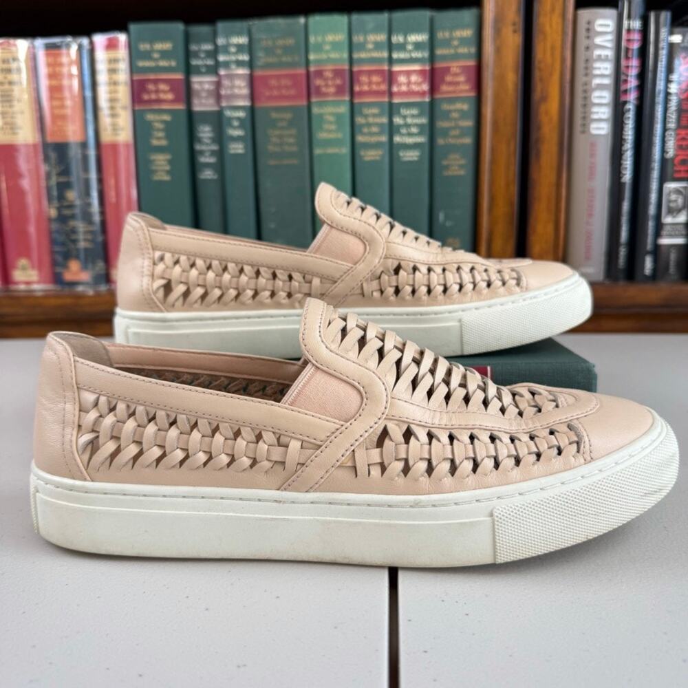 Tory Burch Huarache 2 Woven Slip-On Blush Leather 8.5 Sneakers